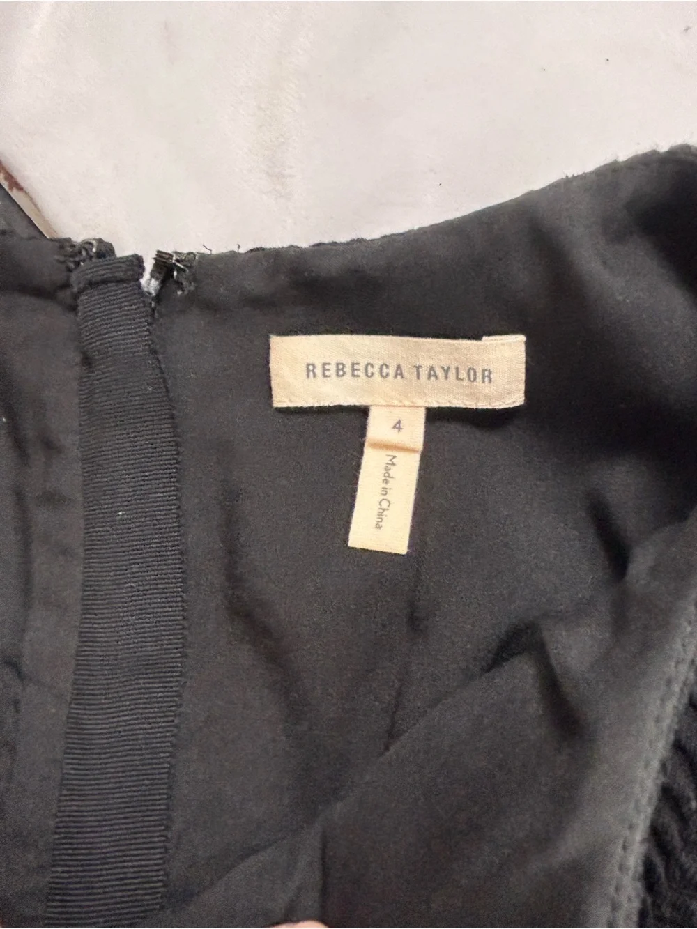 Rebecca Taylor Black Textured Fit & Flare Dress Sz 4 Classic Little Black Dress - Picture 6 of 8